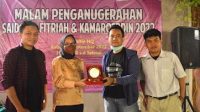 AJI Bandar Lampung Kembali Serahkan Penghargaan Kamaroeddin dan Saidatul Fitriah