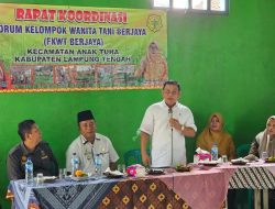 Rakor FKWT Lampung Tengah, Bacagub Hanan Dapat Apresiasi Banyak Salurkan Program Bantuan Petani