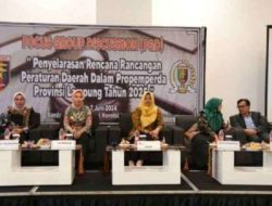 Bapemperda DPRD Lampung Gelar FGD Penyelarasan Rencana Raperda