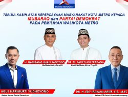 Kemenangan Bambang – Rafieq di Metro bukti Kaderisasi Partai Demokrat berjalan dengan baik
