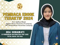 UPT Perpustakaan Unila Beri Penghargaan Pembaca Terbaik dan Teraktif Digital Library