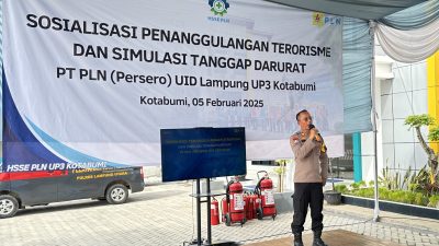 Peringati Bulan K3 Nasional, PLN Gandeng Polres dan Dinas Damkarmat Lampura Gelar Sosialiasi Keamanan dan Simulasi Tanggap Darurat