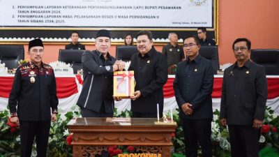 Paripurna Bersama DPRD, Bupati Dendi Sampaikan LKPJ Tahun 2024