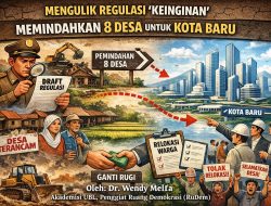 MENGULIK REGULASI ‘KEINGINAN’ MEMINDAHKAN 8 DESA UNTUK KOTA BARU