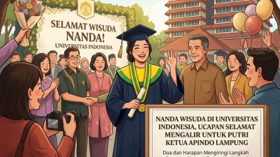 NANDA WISUDA DI UNIVERSITAS INDONESIA, UCAPAN SELAMAT MENGALIR UNTUK PUTRI KETUA APINDO LAMPUNG